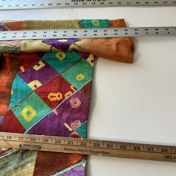 Vtg Sandy Starkman Silk Blend Cropped Jacket Abstract Multicolor Womens India - Picture 6 of 8